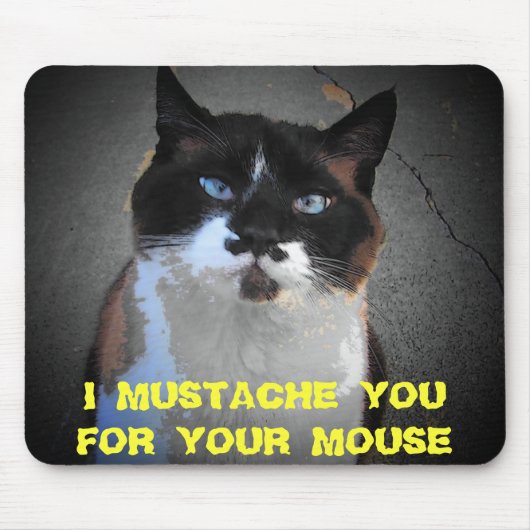 SCHNURRBARTCAT will Ihre Maus Mousepad (Vorne)