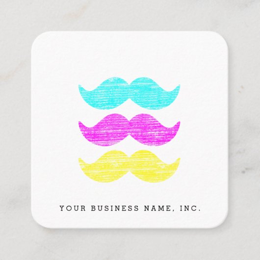 Schnurrbärte der Briefbeschwerer-Art-CMY Quadratische Visitenkarte (Vorderseite)