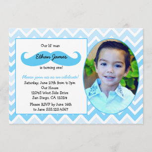 Schnurrbartheftiger schlag Einladung des kleinen