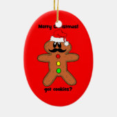 Schnurrbartlebkuchenmann Keramikornament (Hinten)