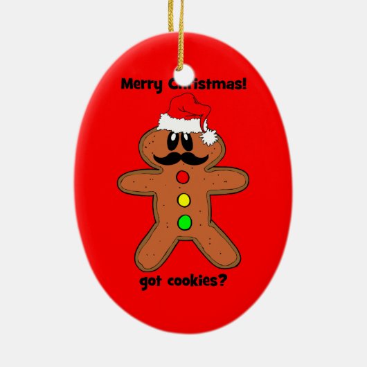 Schnurrbartlebkuchenmann Keramikornament (Hinten)