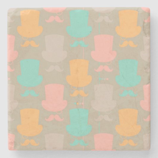 Schnurrbartmuster 2 steinuntersetzer (Vorderseite)