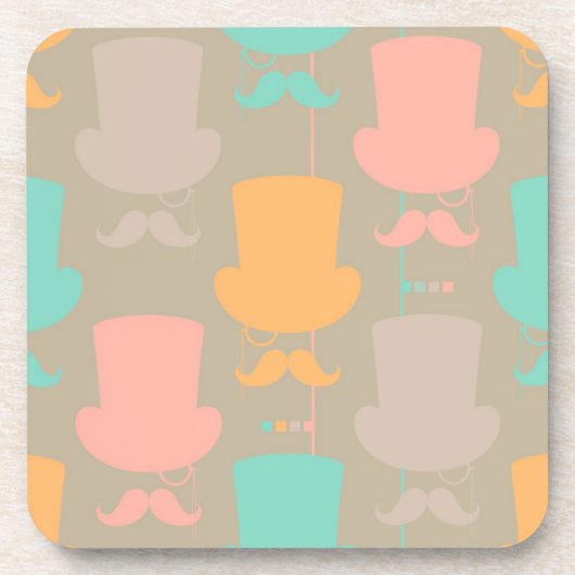 Schnurrbartmuster 2 untersetzer (Vorderseite)