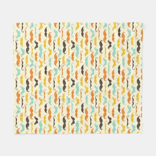 Schnurrbartmuster 3 fleecedecke (Vorderseite (Horizontal))