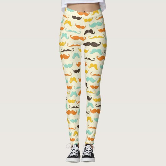Schnurrbartmuster 3 leggings (Vorderseite)