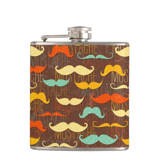 Schnurrbartmuster Flachmann (Vorderseite)