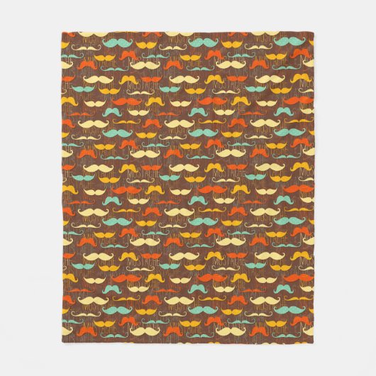 Schnurrbartmuster Fleecedecke (Vorderseite)