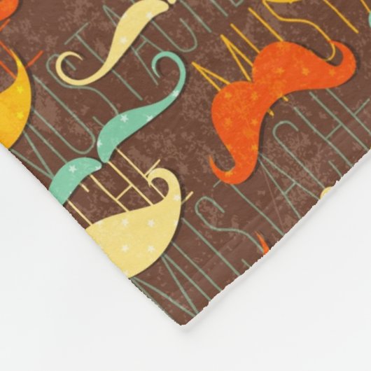 Schnurrbartmuster Fleecedecke (Ecke)