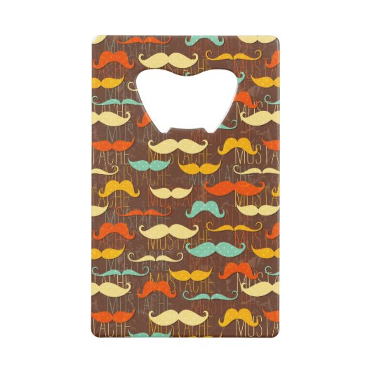 Schnurrbartmuster Geldkarten Flaschenöffner (Vorderseite)