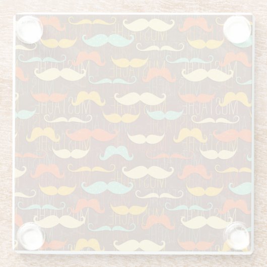 Schnurrbartmuster Glasuntersetzer (Rückseite)