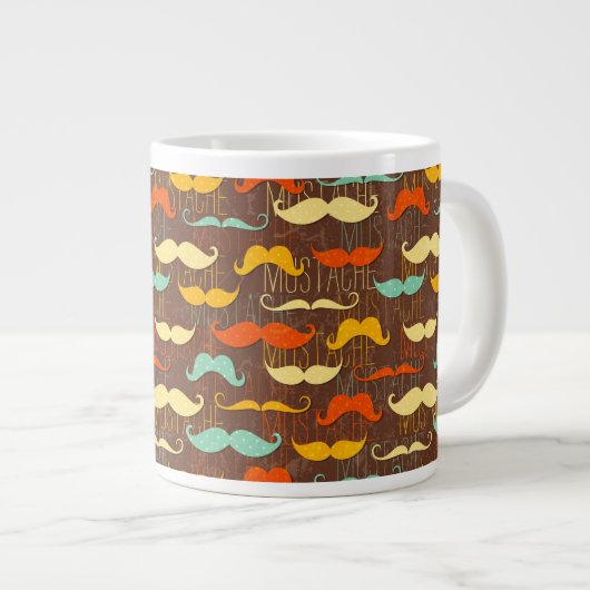 Schnurrbartmuster Jumbo-Tasse (Vorderseite Rechts)