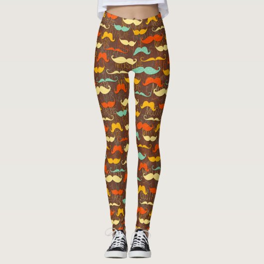 Schnurrbartmuster Leggings (Vorderseite)