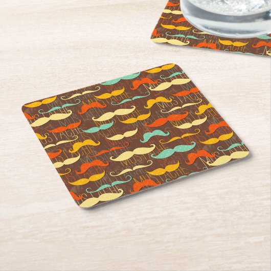 Schnurrbartmuster Rechteckiger Pappuntersetzer (angewinkelt)