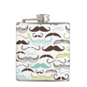 Schnurrbartmuster, Retro Art 2 Flachmann (Vorderseite)