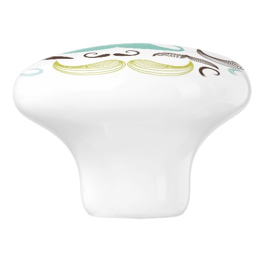 Schnurrbartmuster, Retro Art 2 Keramikknauf (Seitenansicht)