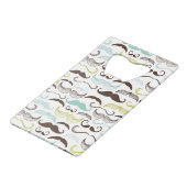 Schnurrbartmuster, Retro Art 2 Kreditkartenflaschenöffner (Vorderseite Schrägansicht)