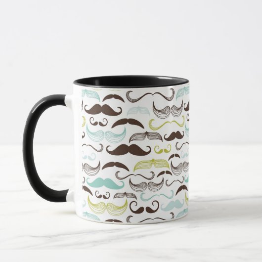 Schnurrbartmuster, Retro Art 2 Tasse (Links)