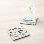 Schnurrbartmuster, Retro Art 2 Untersetzer (Rechte Seite)