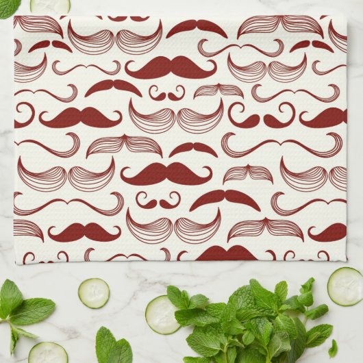 Schnurrbartmuster, Retro Art 3 Handtuch (Gefaltet)