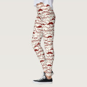 Schnurrbartmuster, Retro Art 3 Leggings (Links)
