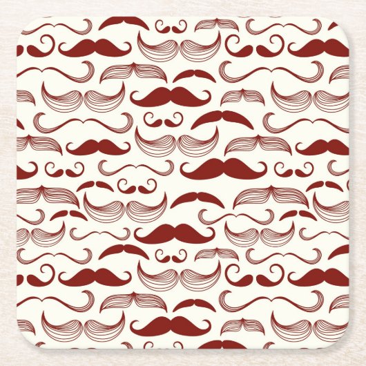 Schnurrbartmuster, Retro Art 3 Rechteckiger Pappuntersetzer (Vorderseite)