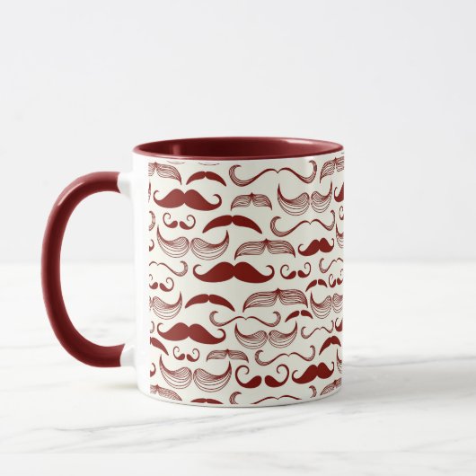 Schnurrbartmuster, Retro Art 3 Tasse (Links)