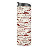 Schnurrbartmuster, Retro Art 3 Thermosbecher (Nach rechts gedreht)