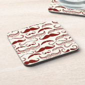 Schnurrbartmuster, Retro Art 3 Untersetzer (Linke Seite)