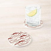 Schnurrbartmuster, Retro Art 3 Untersetzer (Seite)