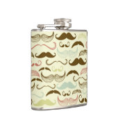 Schnurrbartmuster, Retro Art 4 Flachmann (Rechts)