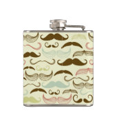 Schnurrbartmuster, Retro Art 4 Flachmann (Rückseite)