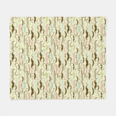 Schnurrbartmuster, Retro Art 4 Fleecedecke (Vorderseite (Horizontal))