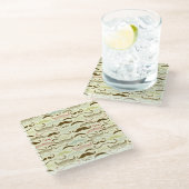 Schnurrbartmuster, Retro Art 4 Glasuntersetzer (Schrägansicht)