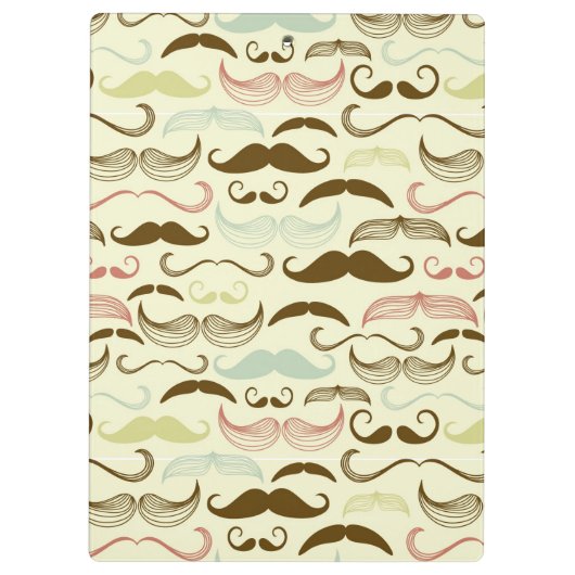 Schnurrbartmuster, Retro Art 4 Klemmbrett (Rückseite)