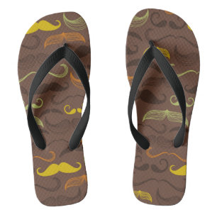 Schnurrbartmuster, Retro Art 5 Badesandalen