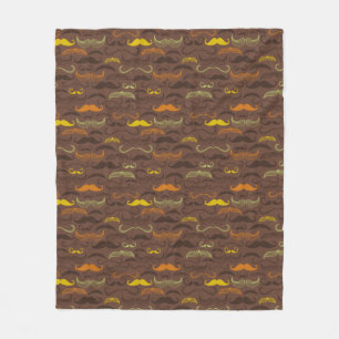 Schnurrbartmuster, Retro Art 5 Fleecedecke