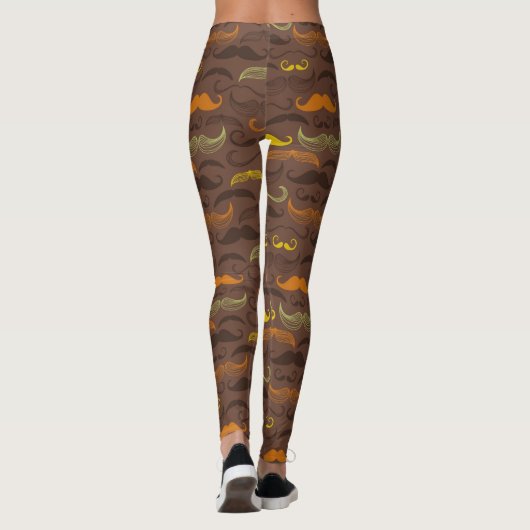 Schnurrbartmuster, Retro Art 5 Leggings (Rückseite)