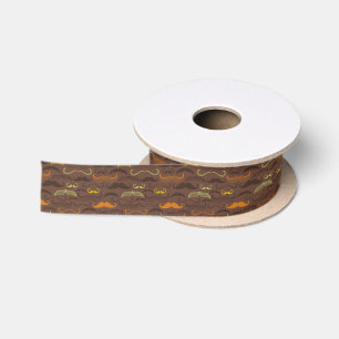 Schnurrbartmuster, Retro Art 5 Satinband