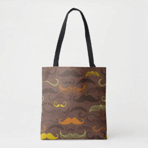 Schnurrbartmuster, Retro Art 5 Tasche