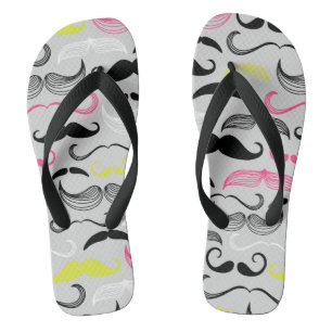 Schnurrbartmuster, Retro Art Badesandalen