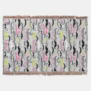 Schnurrbartmuster, Retro Art Decke