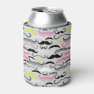 Schnurrbartmuster, Retro Art Dosenkühler