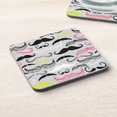 Schnurrbartmuster, Retro Art Getränkeuntersetzer (Linke Seite)