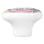 Schnurrbartmuster, Retro Art Keramikknauf (Seitenansicht)