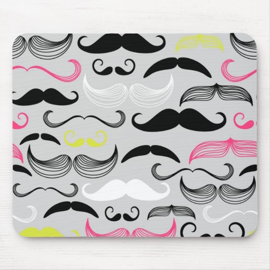 Schnurrbartmuster, Retro Art Mousepad (Vorne)