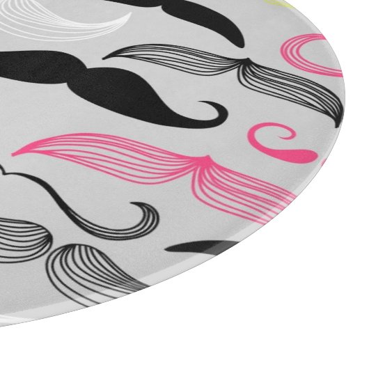 Schnurrbartmuster, Retro Art Schneidebrett (Ecke)