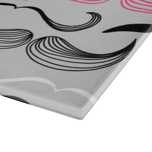 Schnurrbartmuster, Retro Art Schneidebrett (Ecke)