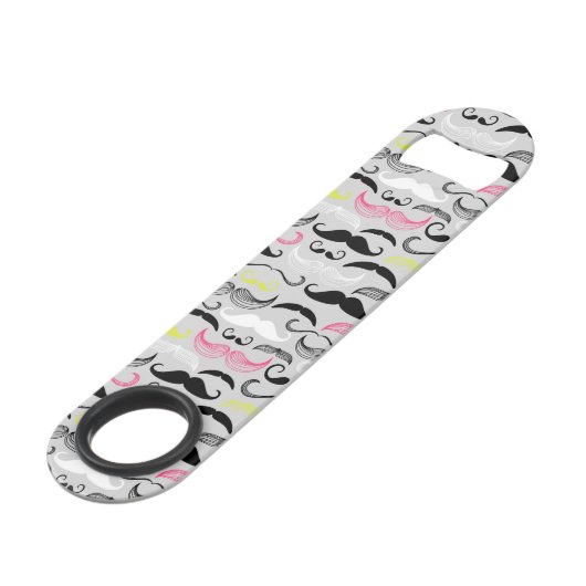 Schnurrbartmuster, Retro Art Speedflaschenöffner (Vorderseite Schrägansicht)