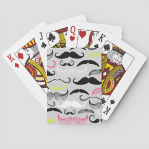 Schnurrbartmuster, Retro Art Spielkarten