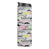 Schnurrbartmuster, Retro Art Thermosbecher (Nach rechts gedreht)